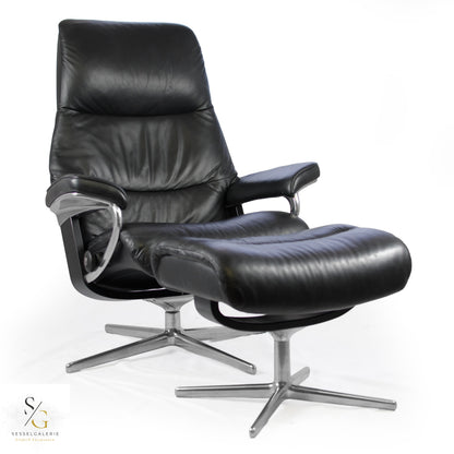 Stressless View (M) Cross Base + Hocker