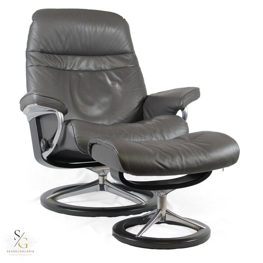 Stressless Sunrise (L) Signature Base + Hocker
