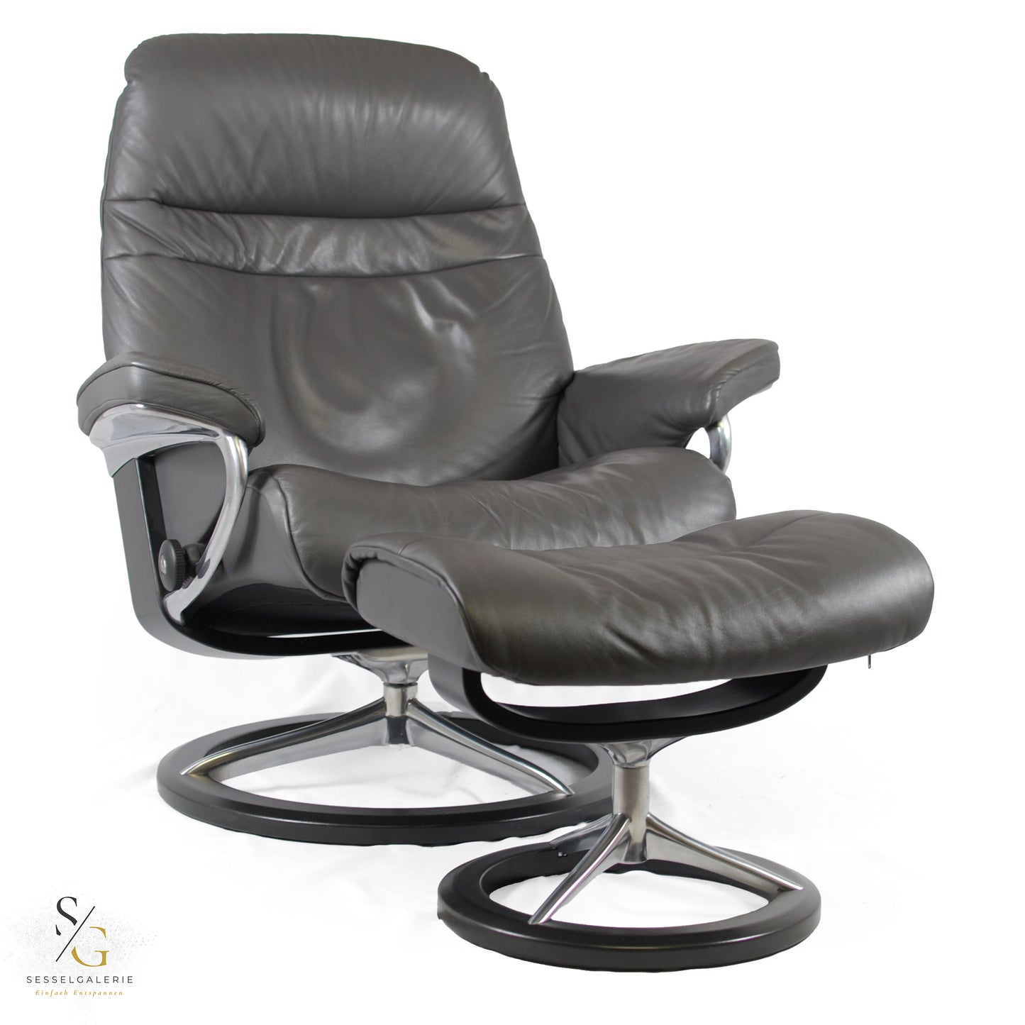 2x Stressless Sunrise (L/M) Signature Base + Hocker