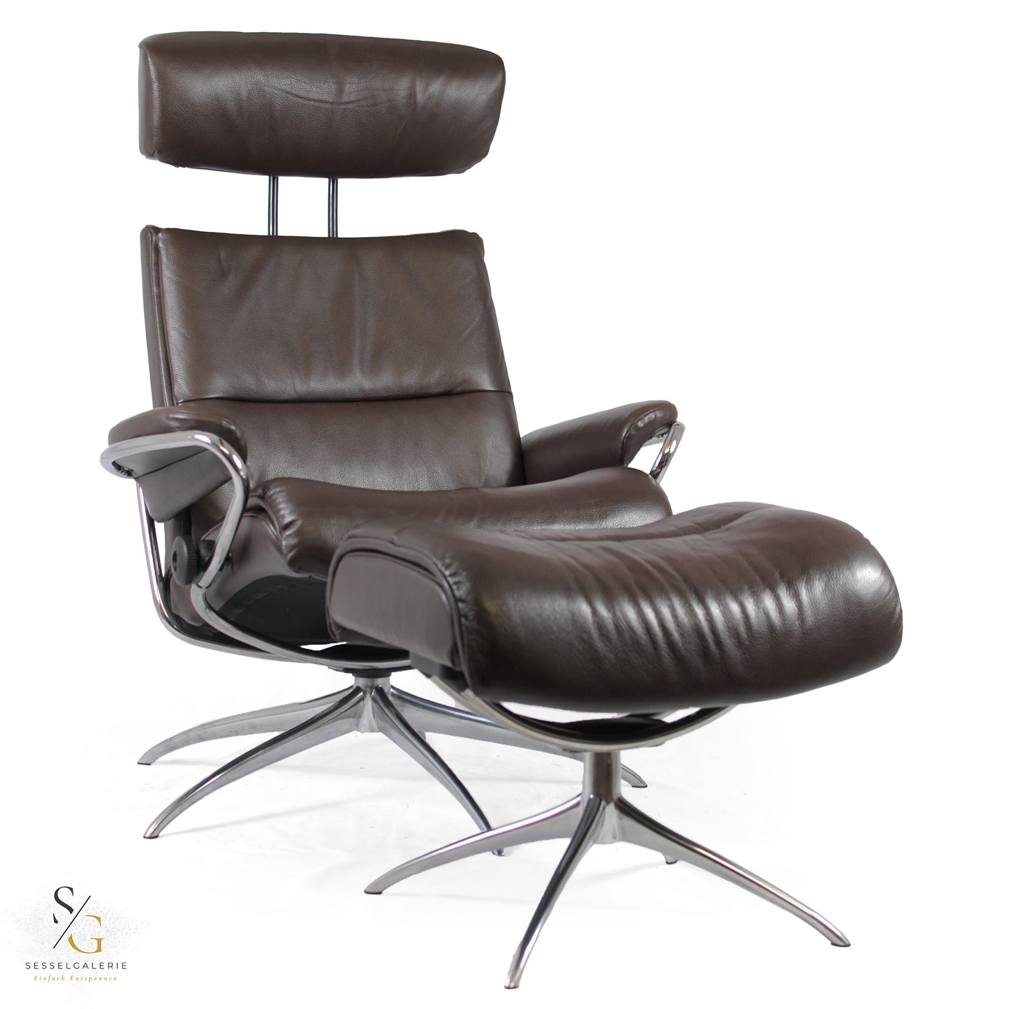 Stressless Tokyo (M) mit Kopfstütze Star Base + Hocker