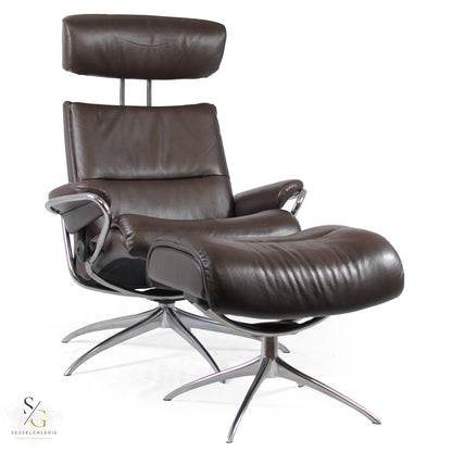 Stressless Tokyo (M) mit Kopfstütze Star Base + Hocker