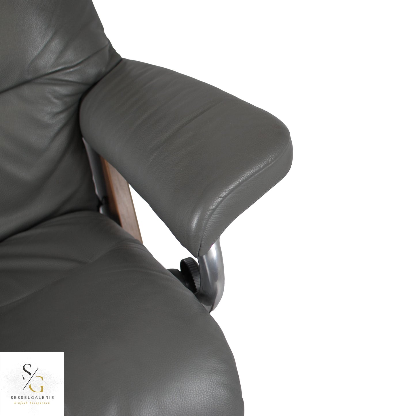 Stressless View (L) Signature Base + Hocker