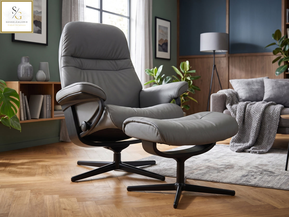 Stressless Sunrise (M) Cross Base + Hocker