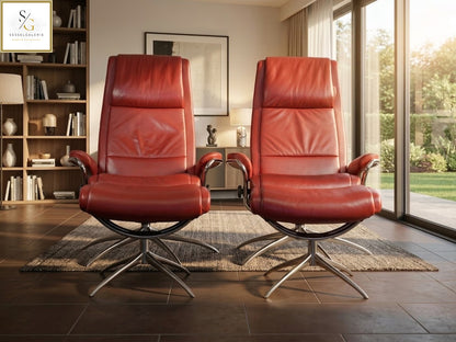 2x Stressless City (M) Star Base + Hocker