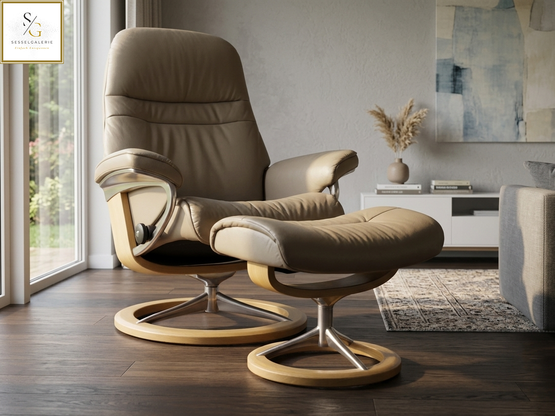 Stressless Sunrise (M) Signature Base + Hocker