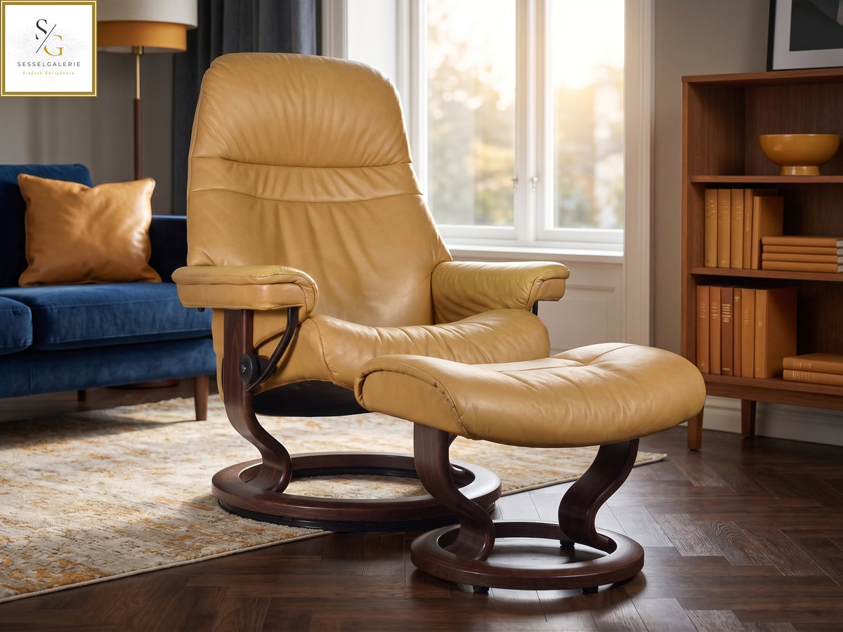 Stressless Sunrise (M) Classic Base + Hocker