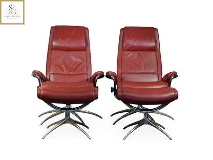 2x Stressless City (M) Star Base + Hocker