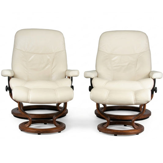 2x Stressless Consul (L) Classic Base + Hocker