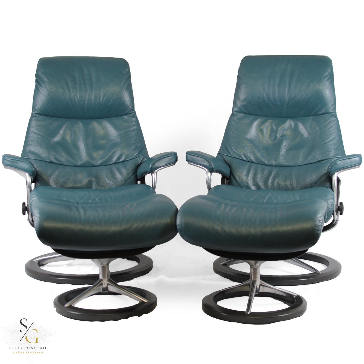 2x Stressless View (M) Signature Base + Hocker