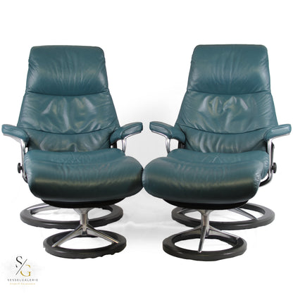 2x Stressless View (M) Signature Base + Hocker