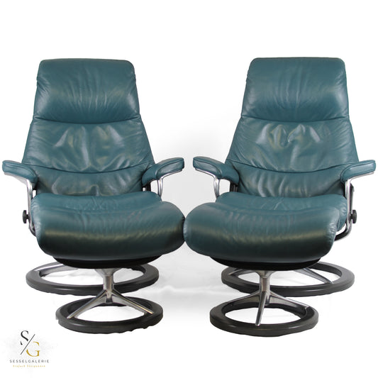 2x Stressless View (M) Signature Base + Hocker
